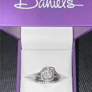 ✨ 10K White Gold Lab Grown Diamond Halo Bridal Set – .75 CTW ✨